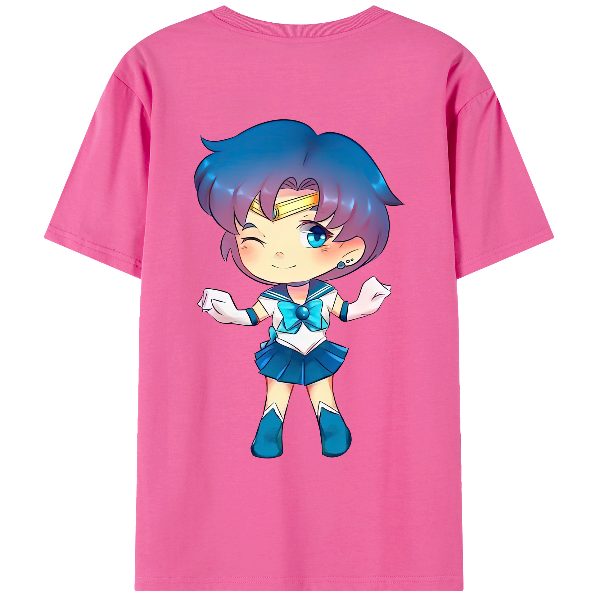 （画像用） 美少女戦士セーラームーン 水野 亜美 みずの あみ Sailor Moon Mizuno Ami レディース半袖Tシャツ(バックプリント)